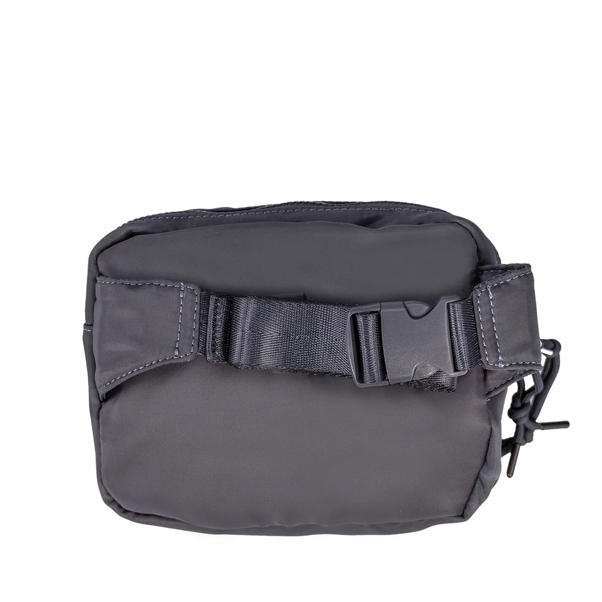 SQUARE DOUBLE ZIP WAIST BAG/SLING DARK GRAY