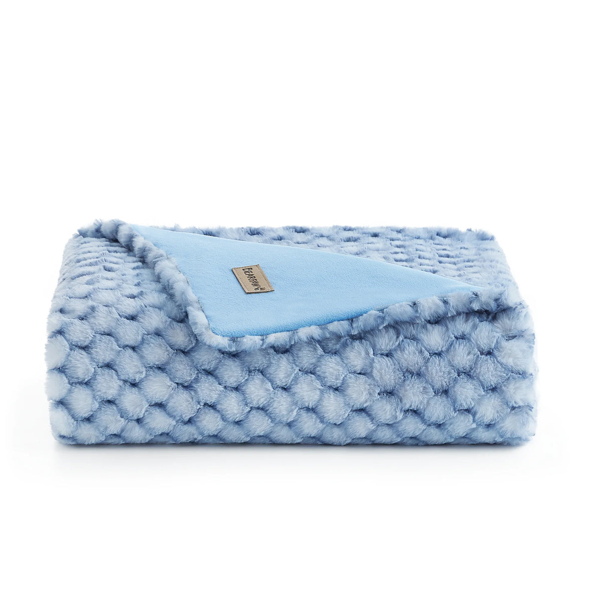Milie Faux Fur Throw Blanket Blue Fog