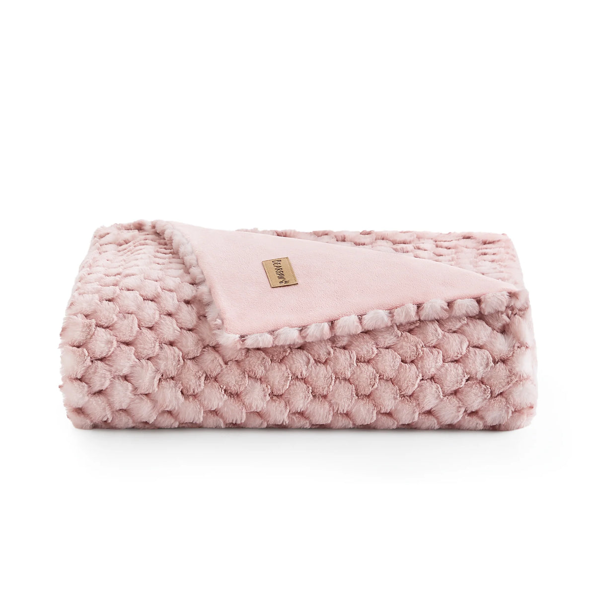Milie Faux Fur Throw Blanket Tea Rose
